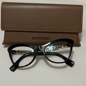 Authentic Burberry Black and Brown Cat-Eye Glasses